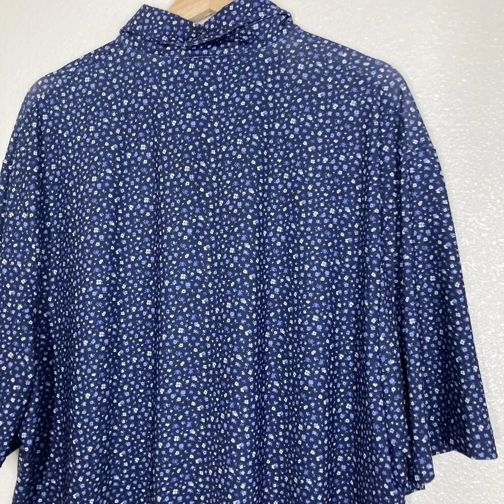 RLX Ralph Lauren Polo Shirt Mens Extra Large Navy Blue Floral Golf Performance